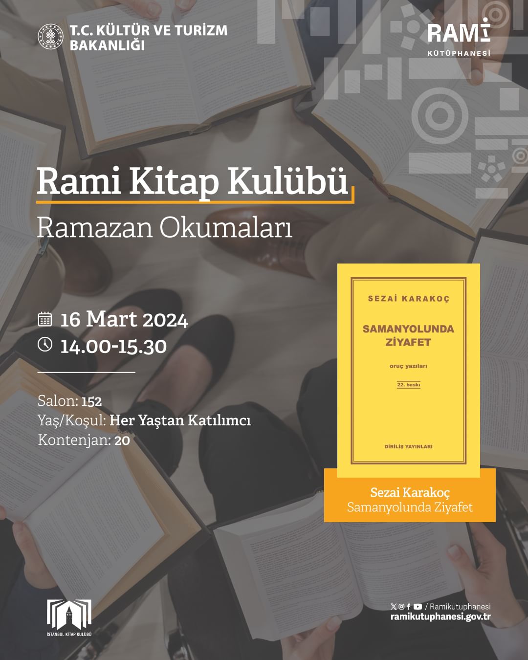 Rami Kütüphanesi - Rami Kitap Kulübü: "Samanyolunda Ziyafet" Kitap Sohbeti